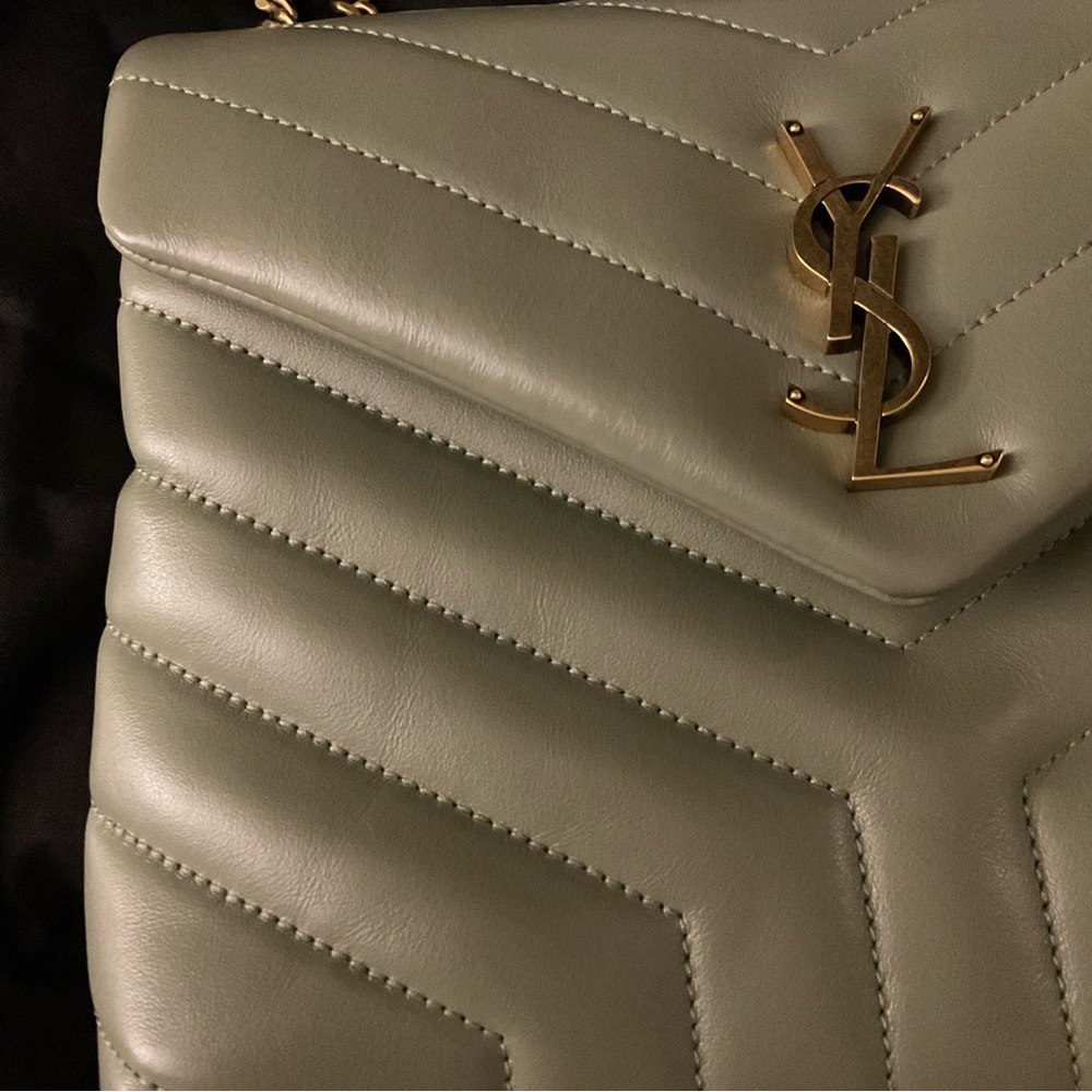 Brand New SS23 Yves Saint Laurent LouLou bag (small). In newest color Sage Green - Picture 3 of 10